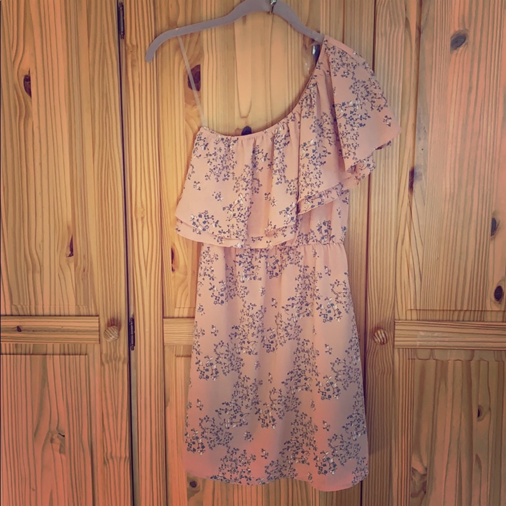 Lush Strapless One Shoulder Dress